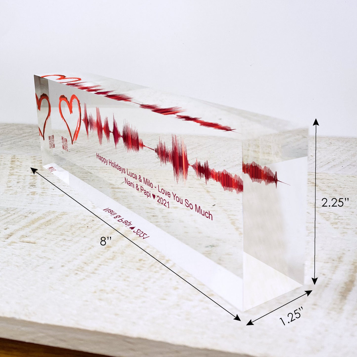 Artblox Soundwave Art With Scannable Qr Code Any Video Voice Recording Baby Heartbeat Or Song Spotify Plaque Christmas Personalized Gifts