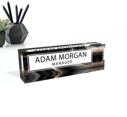 ARTBLOX | Graduation gift Name Plate, Custom Engraved Office Sign, Name Plate for Desk, Acrylic Name Plate, Cute Office Décor
