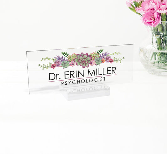 Desk name plate with pen holder / card holder / captain police fireman / fathers day gift / christmas gift