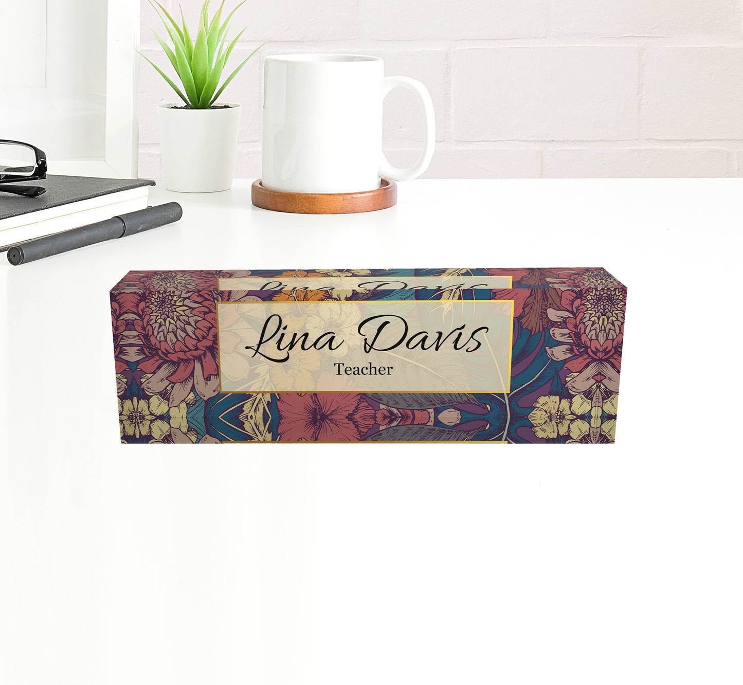 Artblox - Personalized acrylic name plate for desk, custom office name sign, graduation gift, office decor, teacher gift