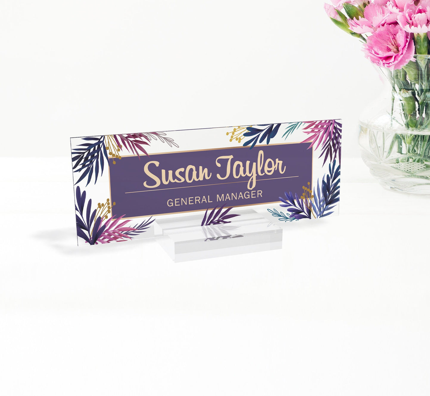 Custom name sign,office desk name plate,wood and acrylic sign,advencement gift,namensschild
