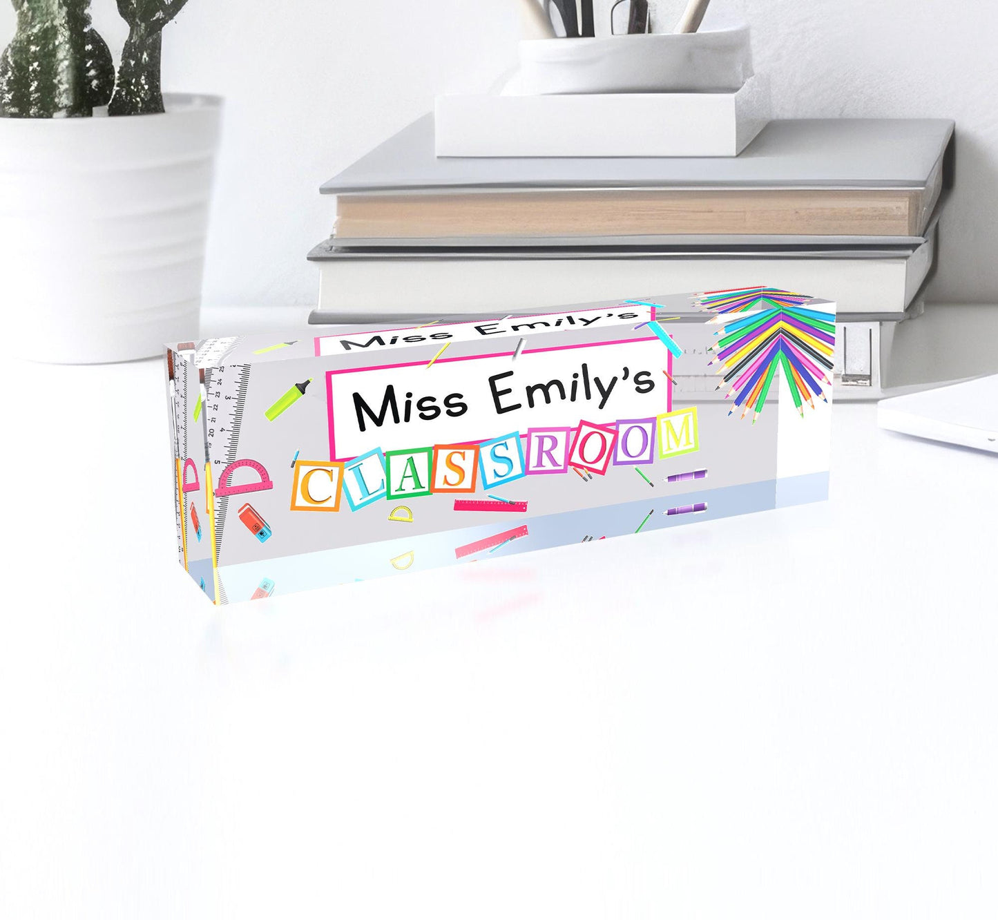 Custom Desk Name Plate | Personalized Acrylic Plaque Sign | Office Decoration | Gifts for Teacher