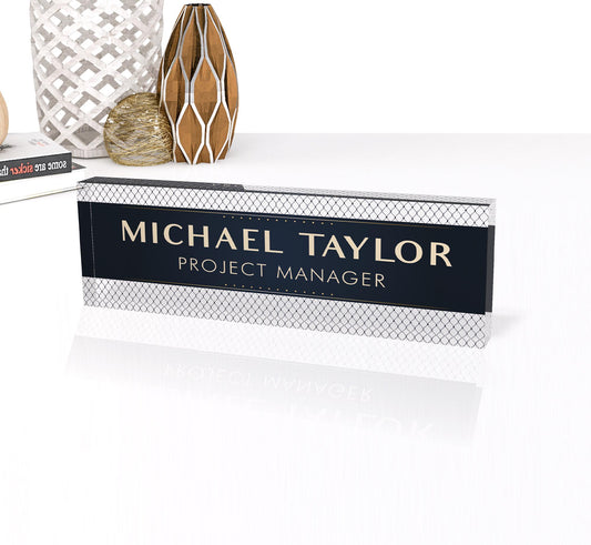 Desk Plaque,Personalized Acrylic Name Plate,Custom Name Plate for Desk, Name Sign,Gifts for Coworker, Boss,Graduation,New Job,Office Decor