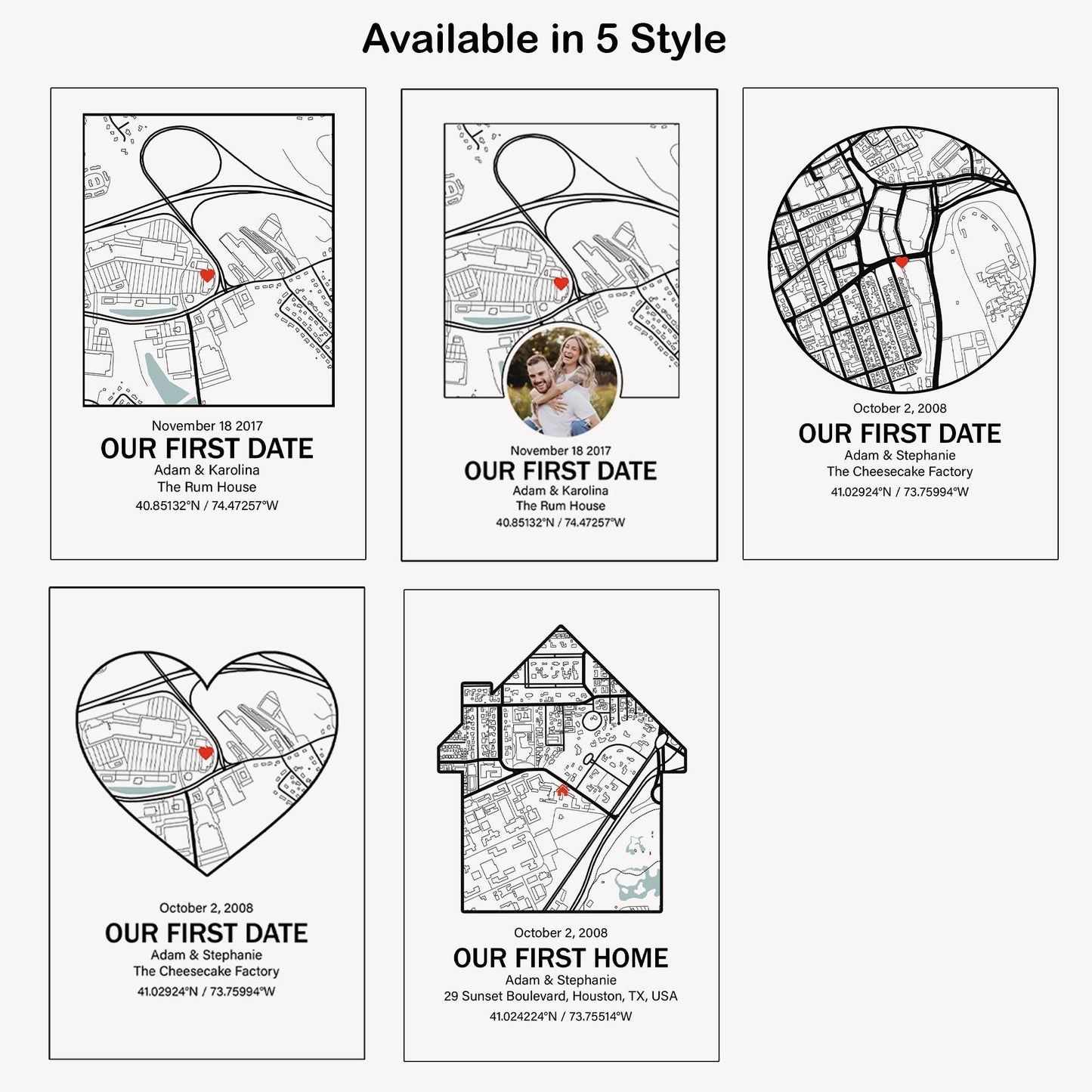 Personalized Valentines Day Gift For Boyfriend, Custom Map Location Gift, Our First Date Poster Wall Art, Gift For Him Her