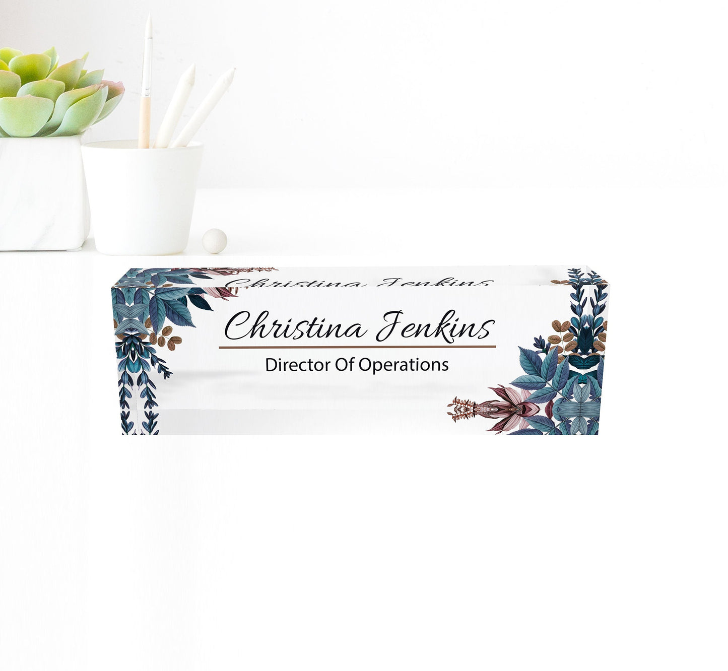 Custom Name Plates for Desk, Office Decoration for Men and Women, Clear Acrylic Desk Name Plate