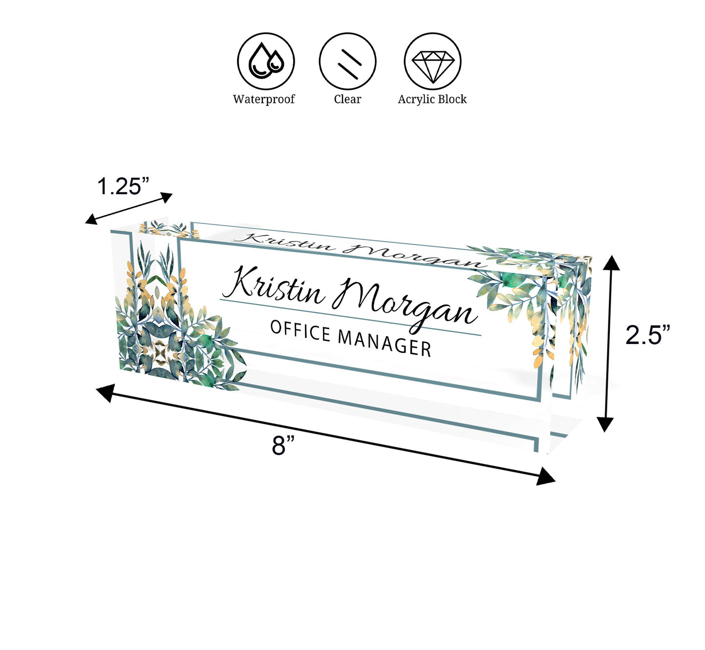 ARTBLOX | Custom Name Plate for Desk | Office Décor | Desk Nameplate | Personalized Gift | Acrylic Plaque | Gift for Women | Gift for Lady
