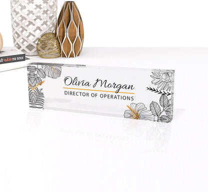 Customized Acrylic Name Plate Block Personalized Office Desk Sign Plaque Gift for All Occasions