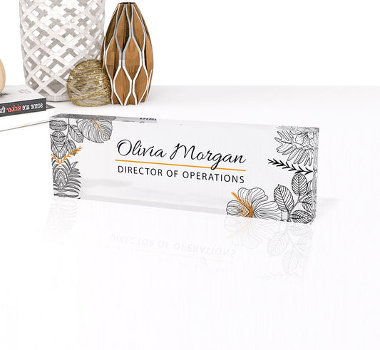Customized Acrylic Name Plate Block Personalized Office Desk Sign Plaque Gift for All Occasions