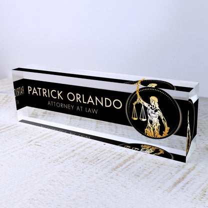 Personalized Desk Name Plate For Office Desk Lawyer Design On Acrylic Glass Cute Work Promotion Christmas Customized Gifts Office Decor
