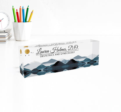 Desk Name Plate Personalized -  Design Options - Coworker Gifts, Workspace Decorations, Professional Office Décor