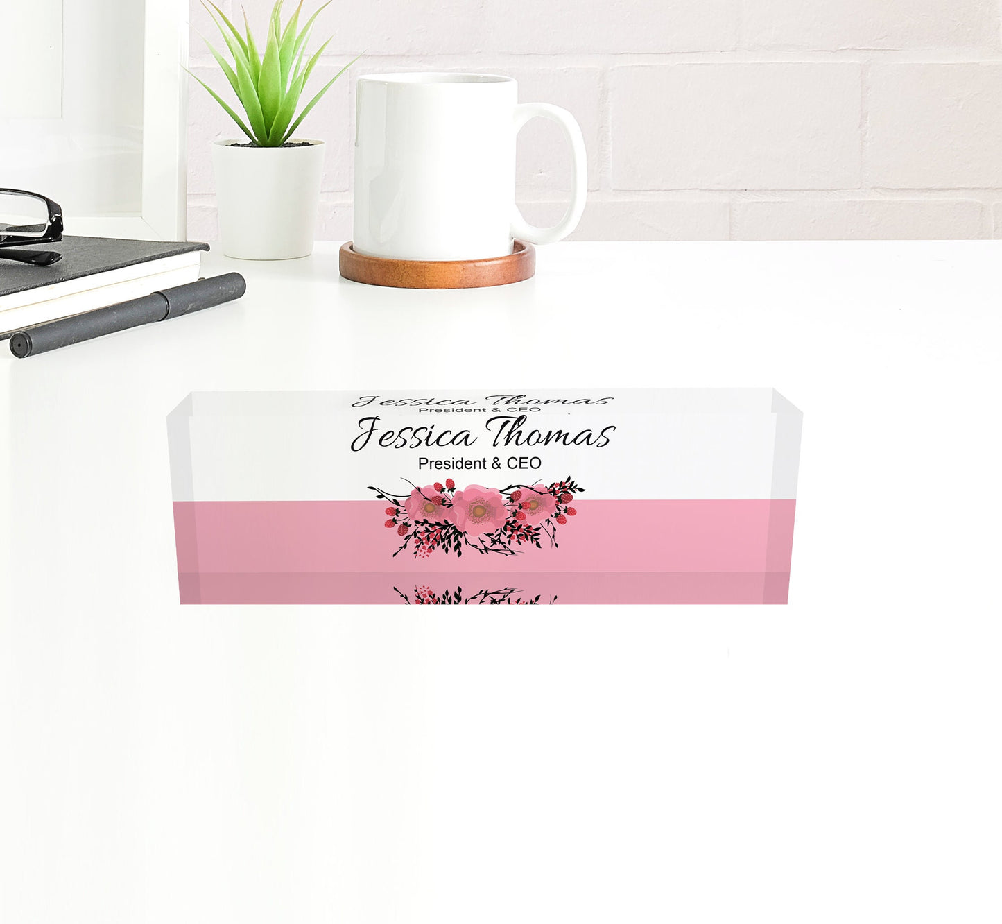 Personalized Desk Plate, Custom Acrylic Name Plaque, Desk Name Plate, Office Gifts Coworkers, New Job Gifts, Promotion Gift | ARTBLOX