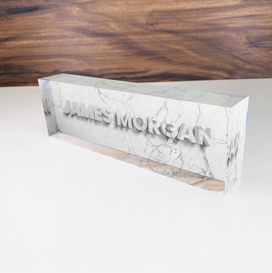 Personalized 3D Nameplate, Office Name Plate, Promotion ,Gift New Office, Gift New Office, Phd Gift, Office Desk Decor, White Marble 3D Text