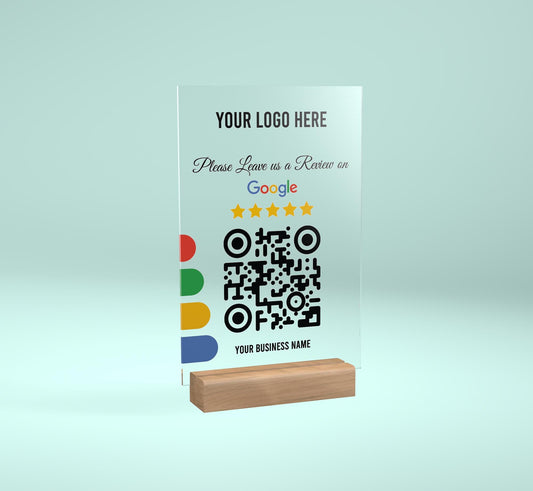 Personalized Please Leave a Review Sign for Businesses, QR Code Sign, Social Media Display Sign for Business, Business Payment Sign