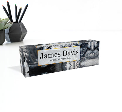 Personalized Acrylic Name Plate Desk Sign Plaque Customized Acrylic Plate Gift for Teacher Co-workers