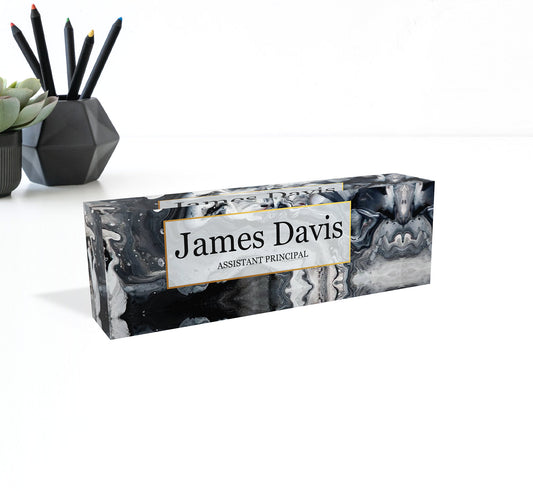 Personalized Acrylic Name Plate Desk Sign Plaque Customized Acrylic Plate Gift for Teacher Co-workers