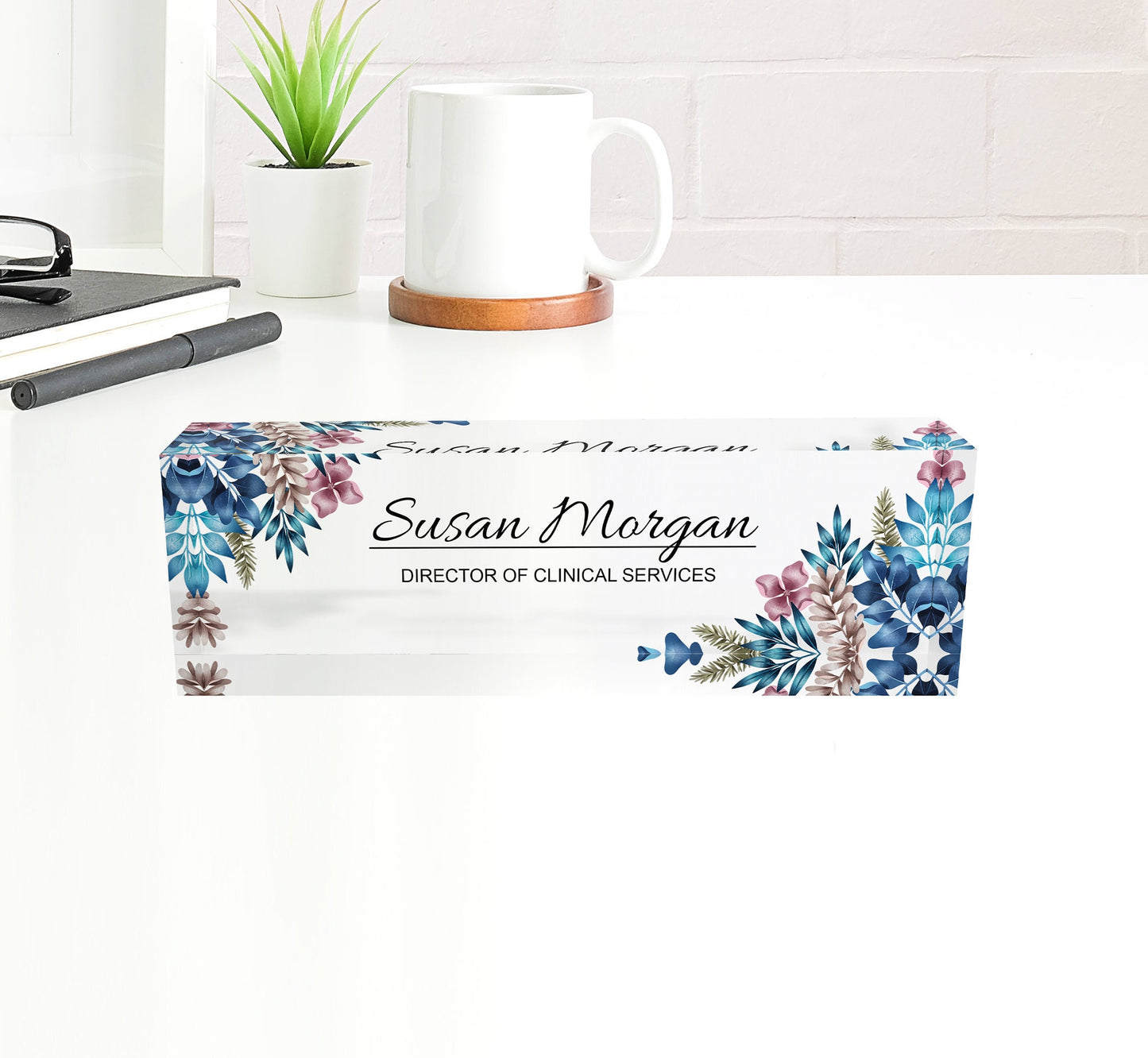 Name Plate for Desk, Custom Desk Plaque, Acrylic Desk Name Plate for Women, Professional Gift for Boss, Promotion Gift, New Job Gift