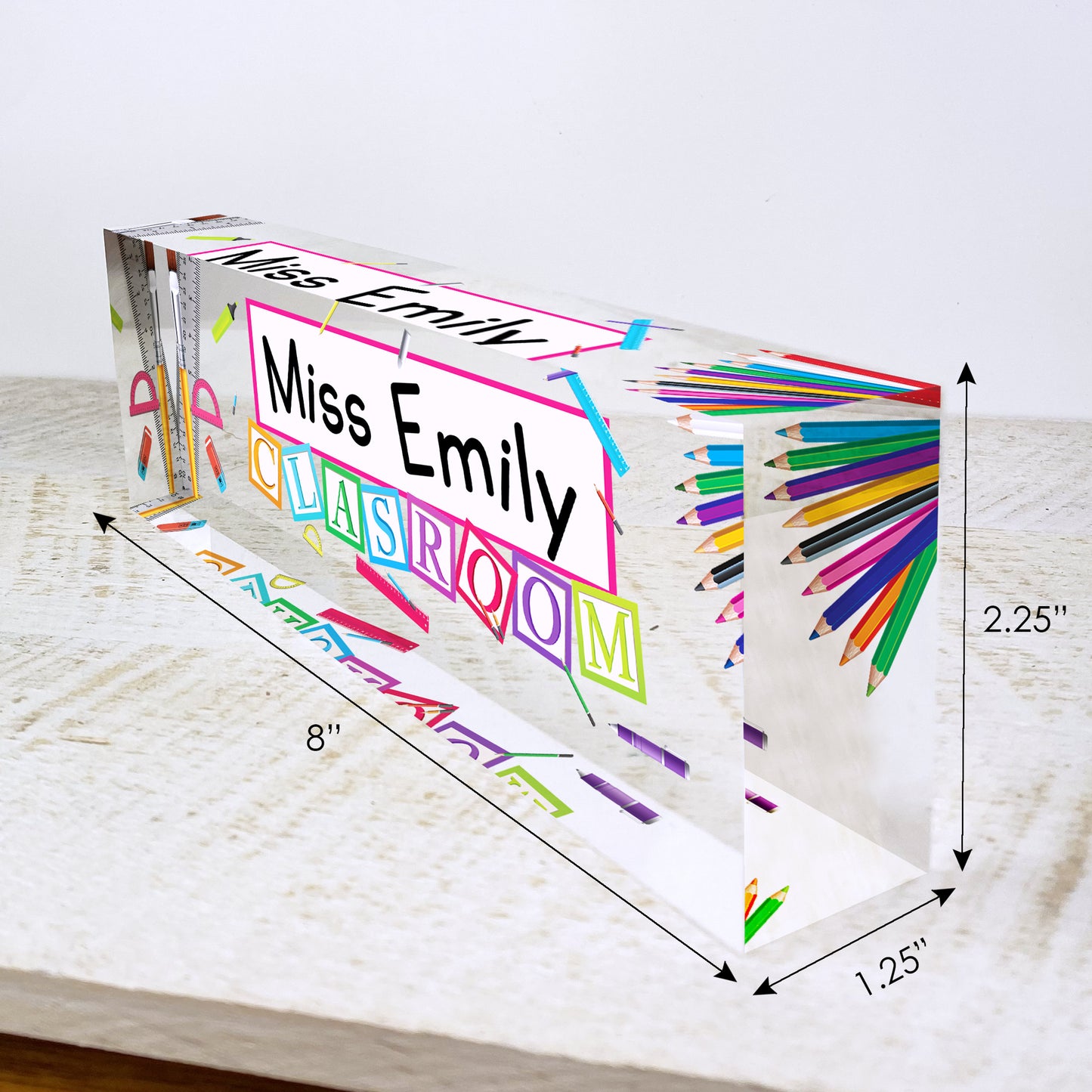 Personalized Desk Name Plate For Office Desk Gold Teacher Design On Acrylic Glass Cute Work Promotion Christmas Customized Gift Office Decor