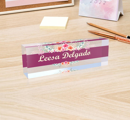 Custom Name Plate for Desk | Office Executive Nameplate | Personalized Gift | For Her | Acrylic Plaque | Teacher Gift | Custom Name Sign