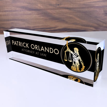 Personalized Desk Name Plate For Office Desk Lawyer Design On Acrylic Glass Cute Work Promotion Christmas Customized Gifts Office Decor