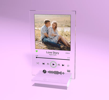 Personalized Song Acrylic Plaque Music Plaque, Personalized Lamb, Christmas Gift, Custom QR code, gift boyfriend Gift for him