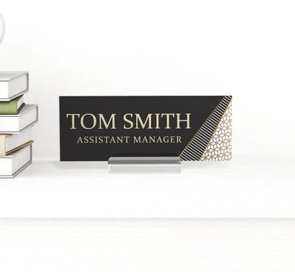 Custom Red Floral Desk Decor | Flower Office Sign | Office Gifts for Coworkers | White Flower Acrylic Nameplate | Orange Blossom Desk Decor