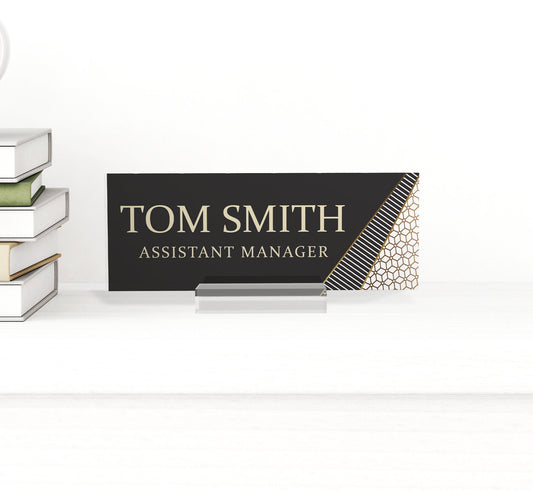 Custom Red Floral Desk Decor | Flower Office Sign | Office Gifts for Coworkers | White Flower Acrylic Nameplate | Orange Blossom Desk Decor