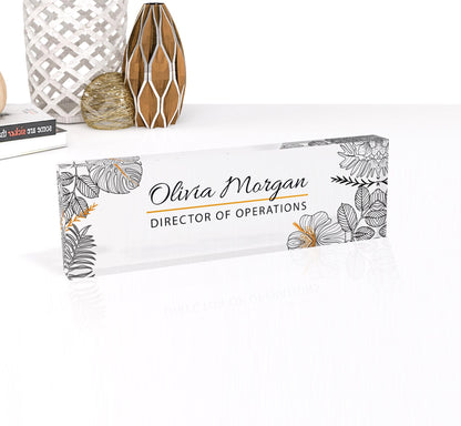 Customized Acrylic Name Plate Block Personalized Office Desk Sign Plaque Gift for All Occasions