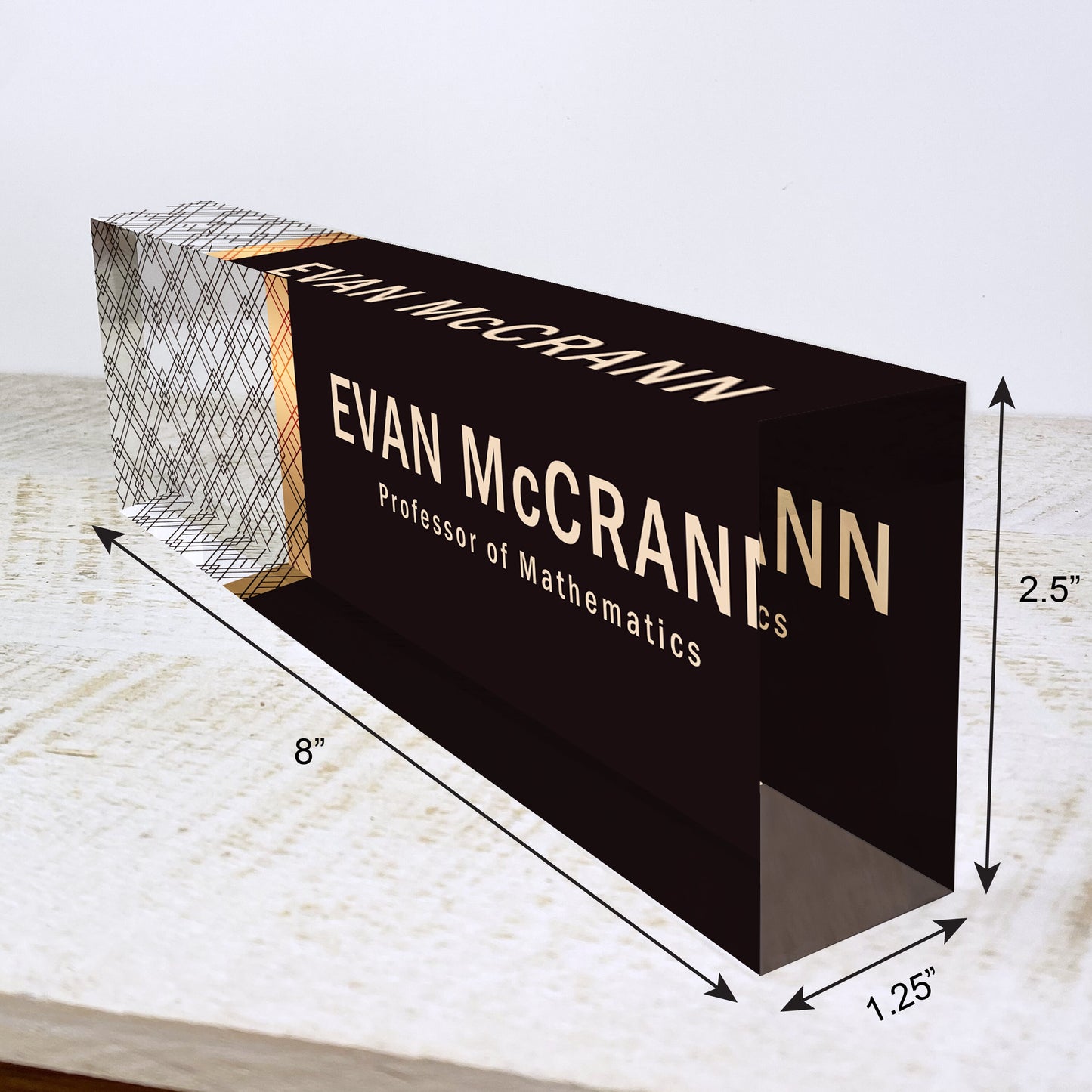 Personalized Name Plate for Desk | Elegant Design On Clear Acrylic Glass | Custom Office Decor Nameplate Sign | Personalized Gift