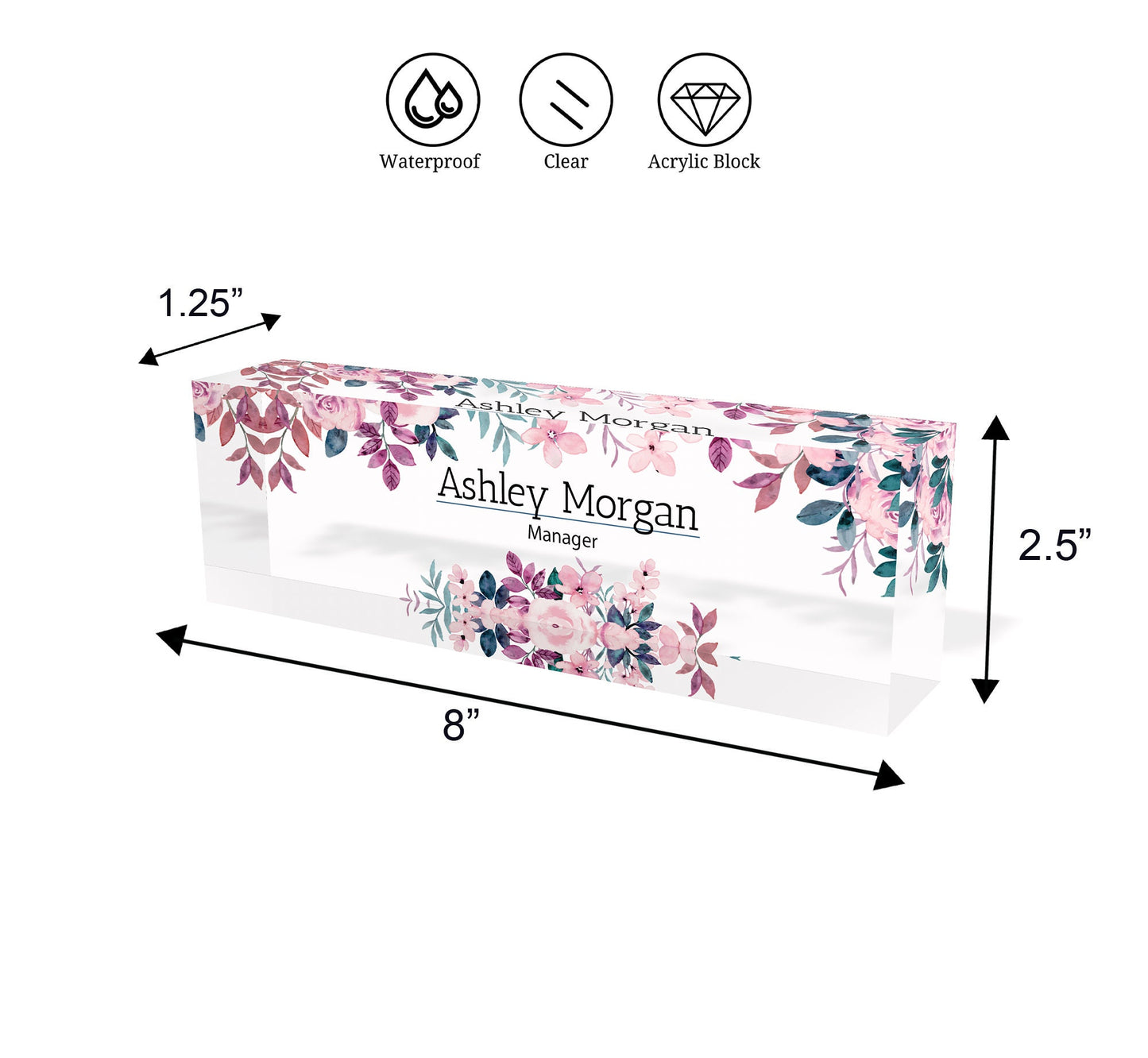 ARTBLOX | Custom Name Plates for Desk, Ideal Office Decoration for Men and Women, Clear Acrylic Desk Name Plate