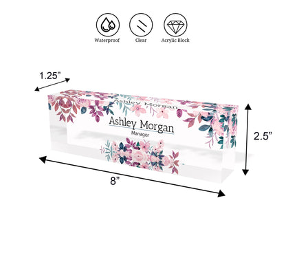 ARTBLOX | Custom Name Plates for Desk, Ideal Office Decoration for Men and Women, Clear Acrylic Desk Name Plate