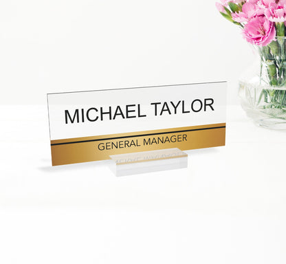 Personalized acrylic desk nameplate, office desk decor for men women, new job gift, name sign gift custom, gift for boss, corporate gift
