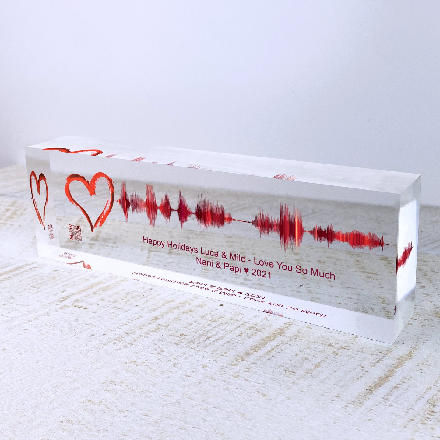 Artblox Soundwave Art With Scannable Qr Code Any Video Voice Recording Baby Heartbeat Or Song Spotify Plaque Christmas Personalized Gifts