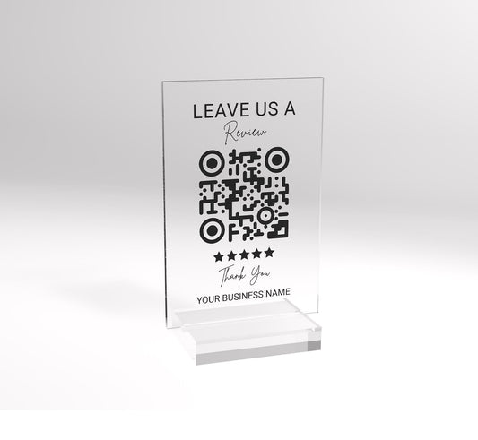 Display Sign, Review Sign, QR Code Business Sign, Google Review Plaque, Small Business Marketing Sign