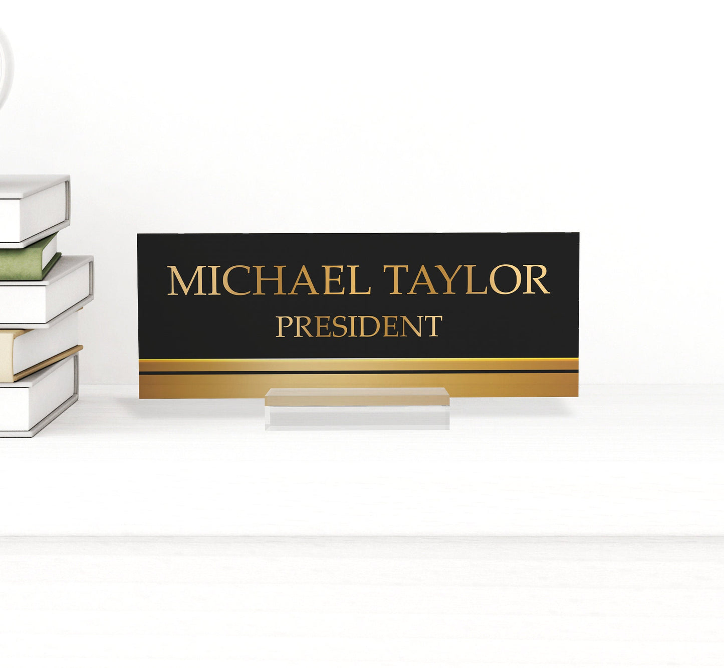 Custom Black and  Gold, desk plaque, name plate for desk, personalized acrylic gift, teacher name plate, name plate custom, desk name plate