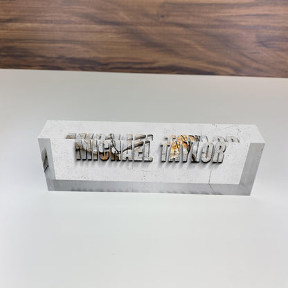Desk Plaque, Acrylic Name Plate Desk, Teacher Name Plate, Personalized 3D Name Sign Acrylic Plaque, Office Decor, White background 3D Rock