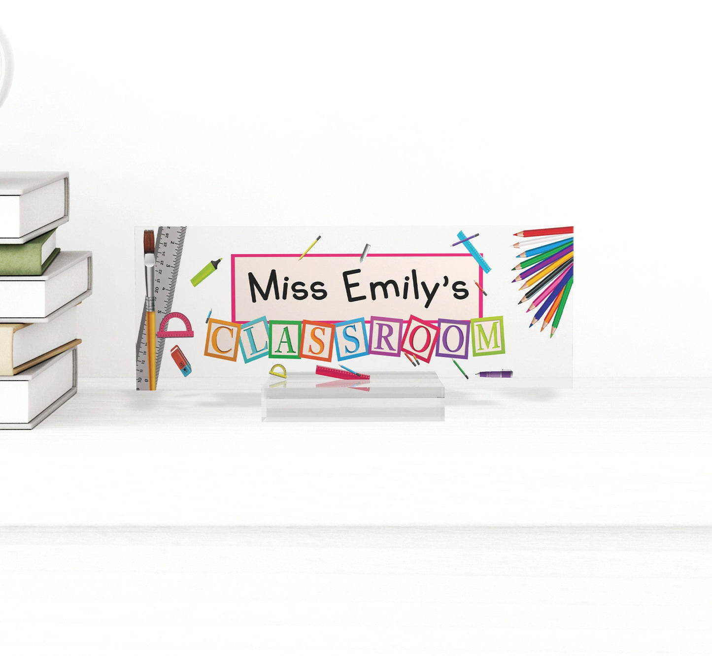 Name sign, unique office decor custom logo, office nameplate, gift for boss, boss lady gift, desk plaque, personalized Teacher gift