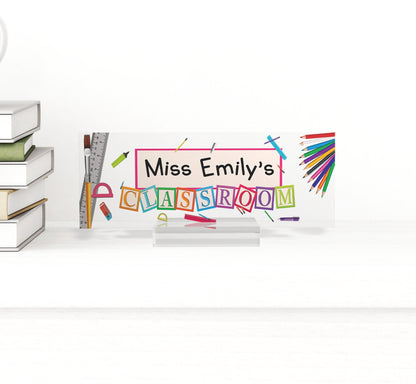 Name sign, unique office decor custom logo, office nameplate, gift for boss, boss lady gift, desk plaque, personalized Teacher gift