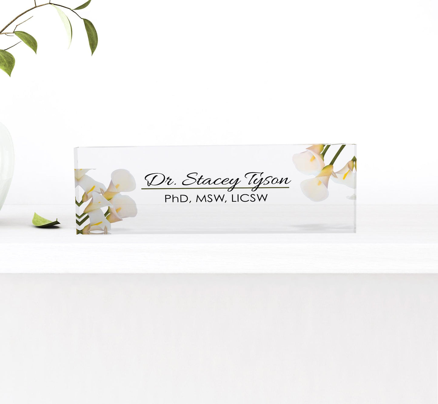 Personalized Acrylic Name Plate Desk Sign Plaque Customized Acrylic Plate Gift for Teacher Co-workers