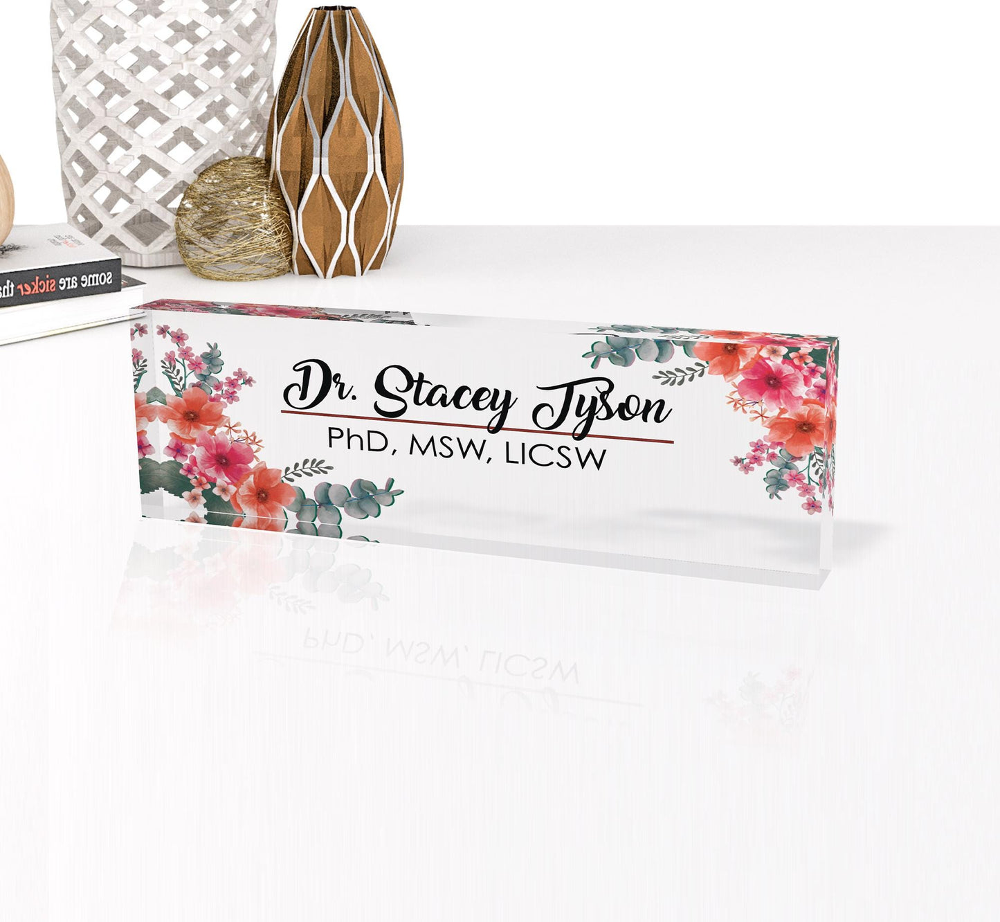 Custom Acrylic Name Plate, Office Name Plate, Personalized Name Plate, New Job Gift, CoWorker Gift, Custom Office Desk Decor, Phd Gift