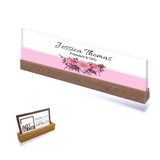 Personalized Desk Name Plate for Men Women Handmade Office Desktop Decor Custom Holiday Gifts Him Boyfriend Coworker Work Title Plaque Sign