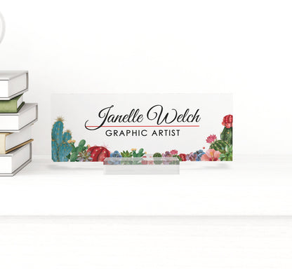 Personalized desk name plate for office desk acrylic glass cute work promotion christmas customized gifts office decor