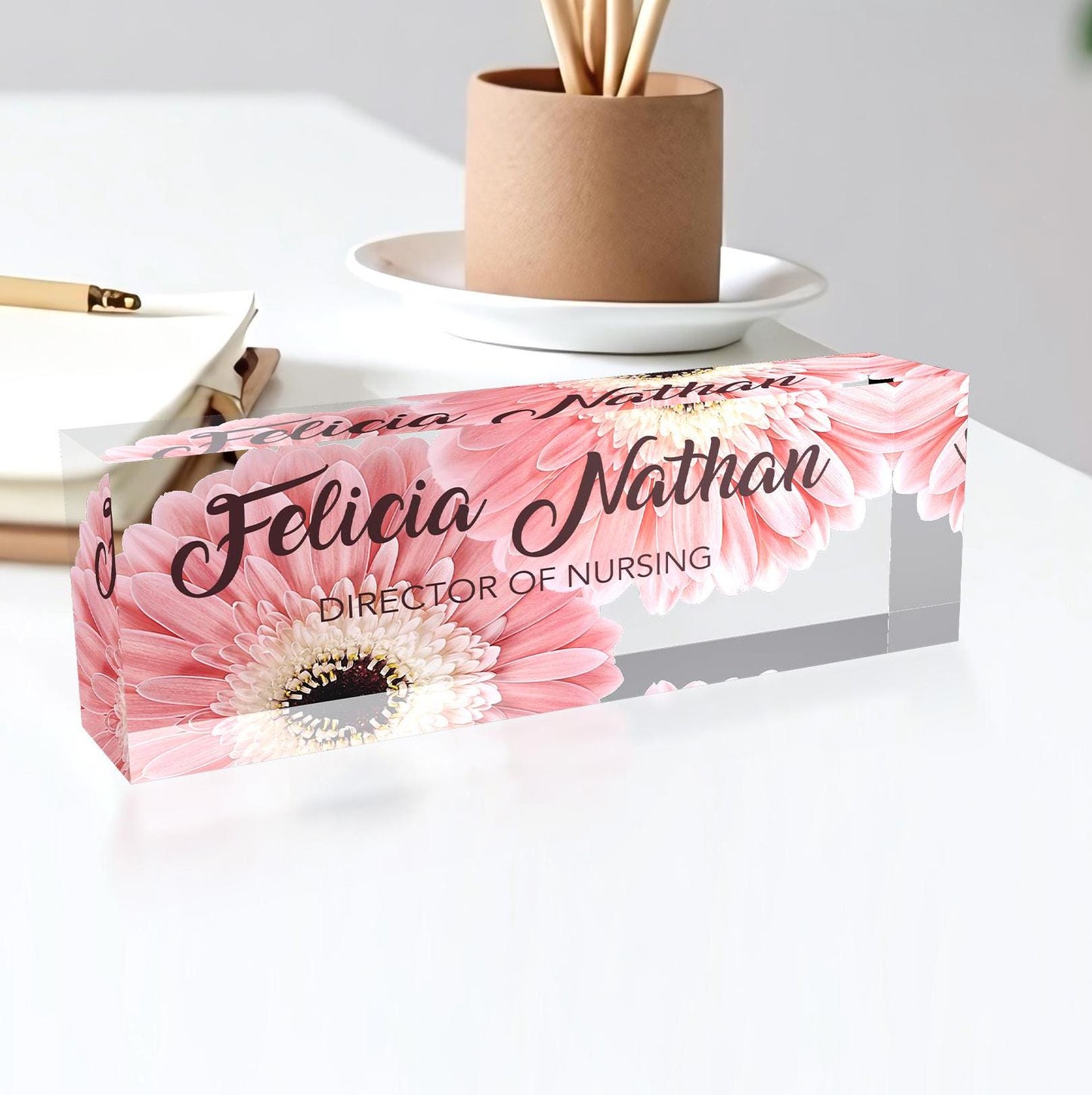 Custom Name Plate for Desk | Office Decor | Desk Nameplate | Personalized Acrylic Plaque | Gifts for Women Lady