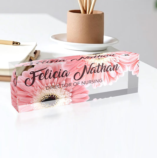 Custom Name Plate for Desk | Office Decor | Desk Nameplate | Personalized Acrylic Plaque | Gifts for Women Lady