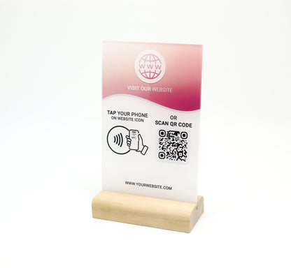 ARTBLOX - NFC google review stand, business review link social media qr code, salon sign, hairdressers sign, beautician sign, barcode scan