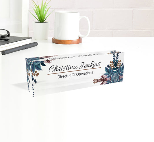 Custom Name Plates for Desk, Office Decoration for Men and Women, Clear Acrylic Desk Name Plate