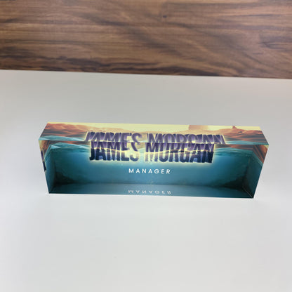 Desk Name Plate Personalized, Office Desk Plate, Desk Sign, Custom Office Nameplate Sign, Custom Name Plate, Office Gift, Under Water 3D