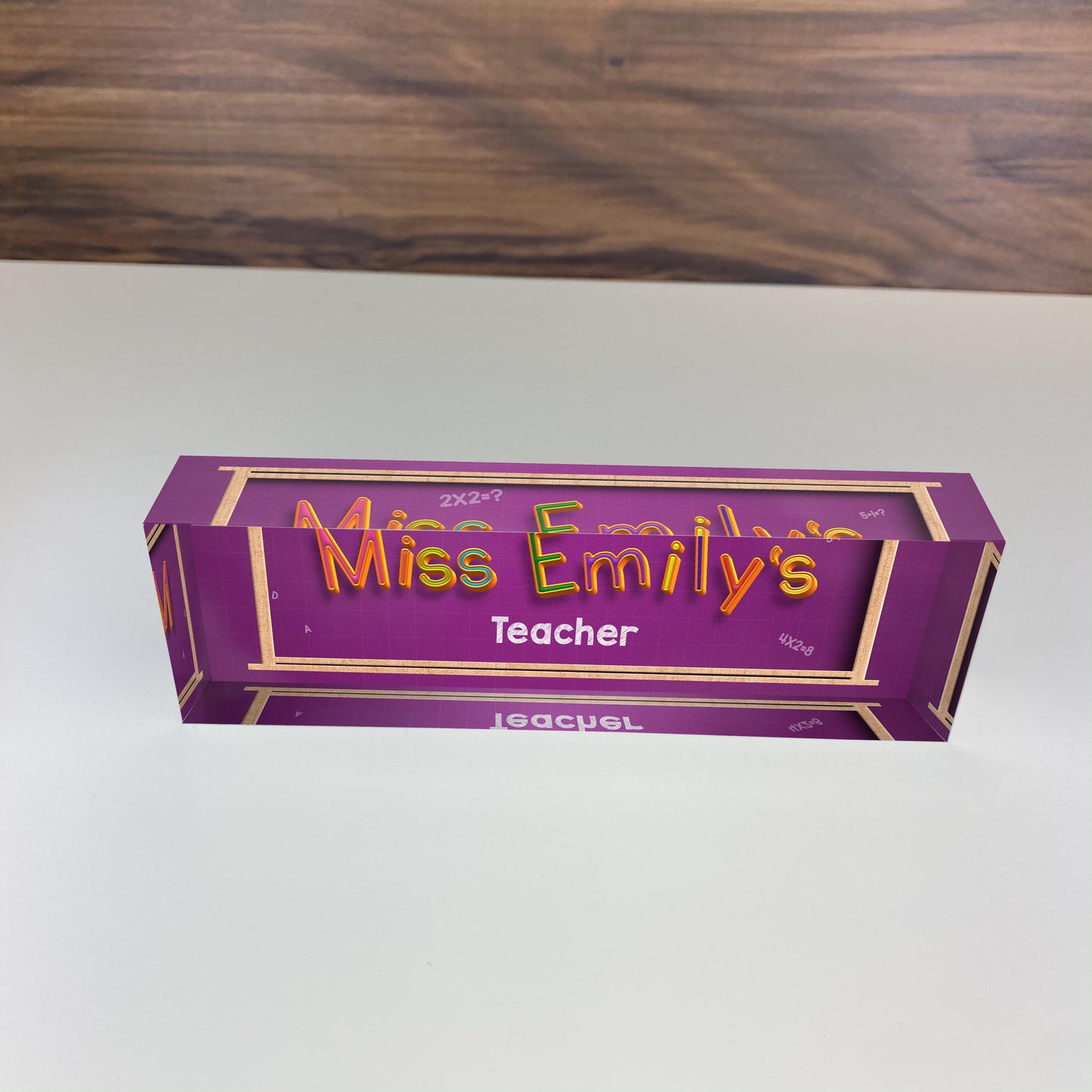 Personalized 3D Teacher Acrylic Desk Plaque, Customizable Acrylic Name Plate Block, Executive Desk Name Sign, Social Worker Name Sign