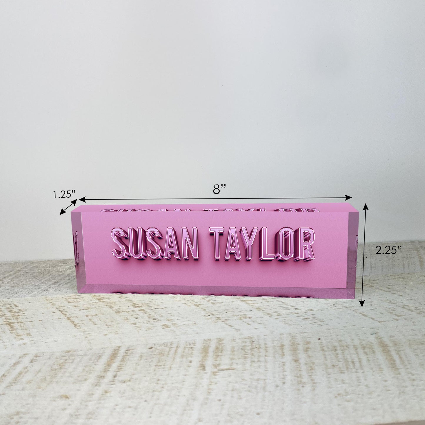 Custom 3D Name Plate for Desk | Office Decor | Desk Nameplate | Personalized Acrylic Plaque | Gifts for Women Lady, Crystal 3D design