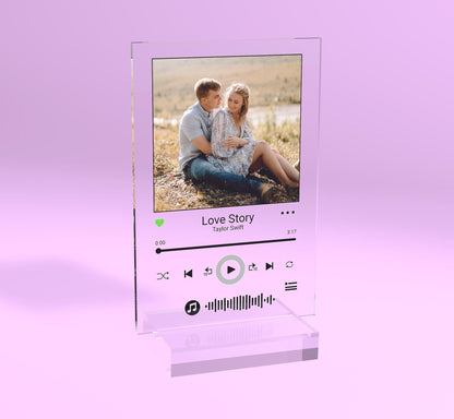 Personalized Song Acrylic Plaque Music Plaque, Personalized Lamb, Christmas Gift, Custom QR code, gift boyfriend Gift for him