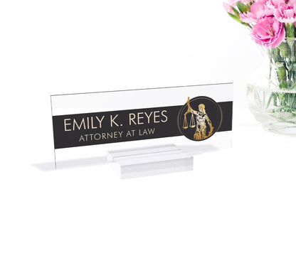 Personalized name plate for desk nameplate sign modern office business decor executive desk name plate desk name